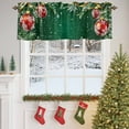 thumbnail image 4 of Winter Christmas Valances for Windows, 54 x 18in, Red Ball Ribbon Snowflake Pine Branch Rod Pocket Kitchen Valance Curtain Light Filtering Window Treatments for Living Room Bedroom, 1 Panel, 4 of 7