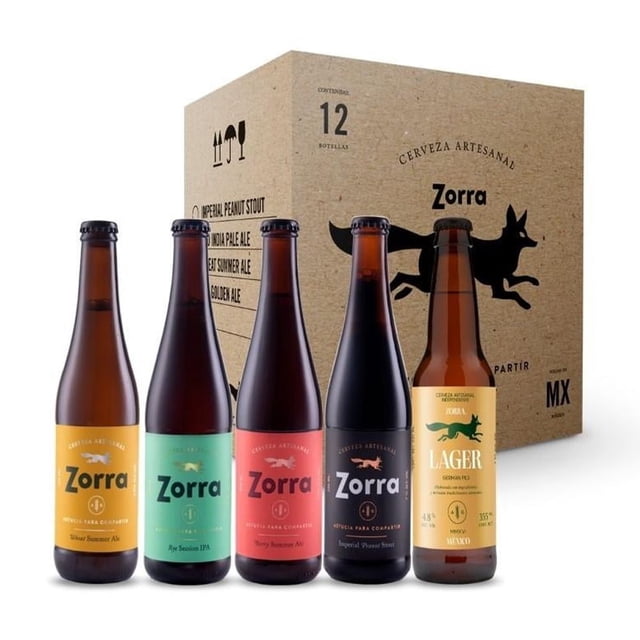 Cerveza artesanal Zorra Colección de estilos 12 botellas de 355 ml c/u