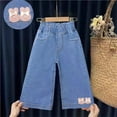 thumbnail image 2 of Baby Girl Newborn Pants Child's Summer Printed Boys and Girls Baby Botton Long Pants Denim Cute Cropped Pants Capris Overalls New Capris Blue 5T, 2 of 3
