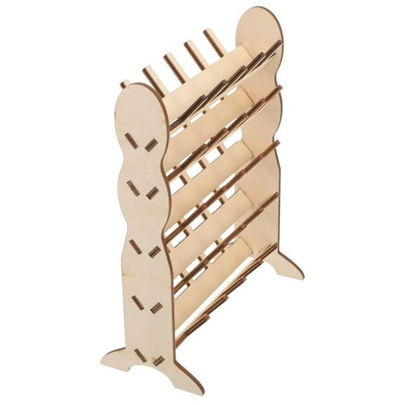Beaupretty Wooden Thread Storage Rack Khaki for Home Use Sewing and Embroidery
