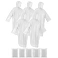 thumbnail image 1 of SANXINHT Ensemble de 5 Ponchos de Pluie Colorés Jetables pour Adultes avec Capuche et Manches à Cordon (Transparent), 1 of 4