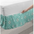 thumbnail image 2 of Anchor Bed Skirt, Nautical Arrangement with Seagull Helm and Lifebuoy Sailing Doodle, Elastic Bedskirt Dust Ruffle Wrap Around for Bedding Decor, 4 Sizes, Seafoam Salmon and White, by Ambesonne, 2 of 2