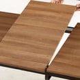 thumbnail image 3 of GZXS Modern Extendable Dining Table with Black Metal Legs, 55"-70" Adjustable Brown MDF Tabletop, Space-Saving Kitchen Table for 4-8 People, 3 of 7