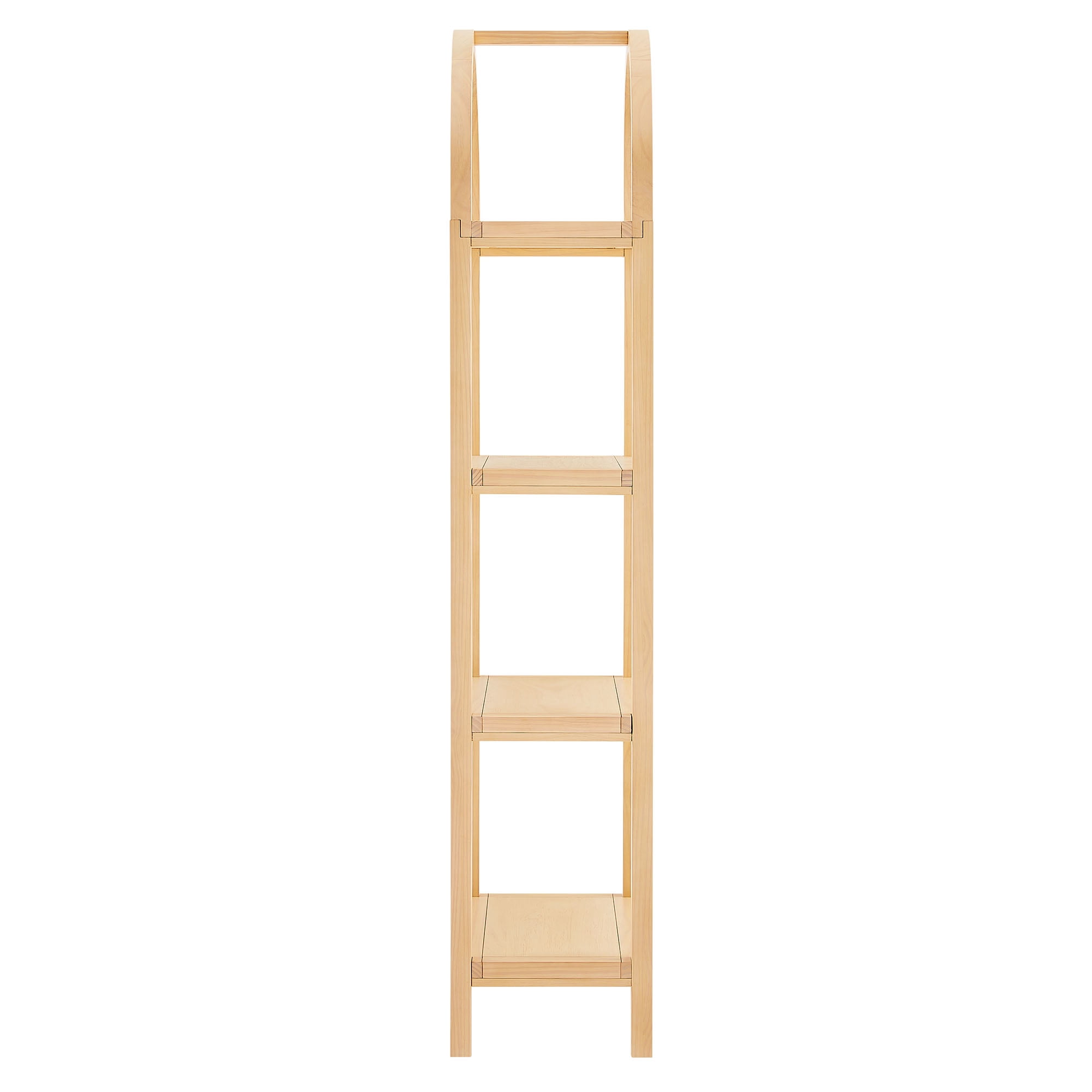Vexley 72 Inch Tall Narrow Arched Bookshelf in Natural