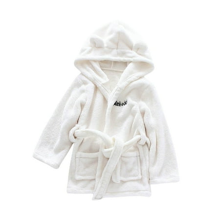 

Abomasnow Kids Toddler Boys Girls Robe Soft Hooded Plush Bathrobe Cute Pajamas Flannel Fleece Bathrobe Children Sleepwear Casual Fall and Winter Spa Robes