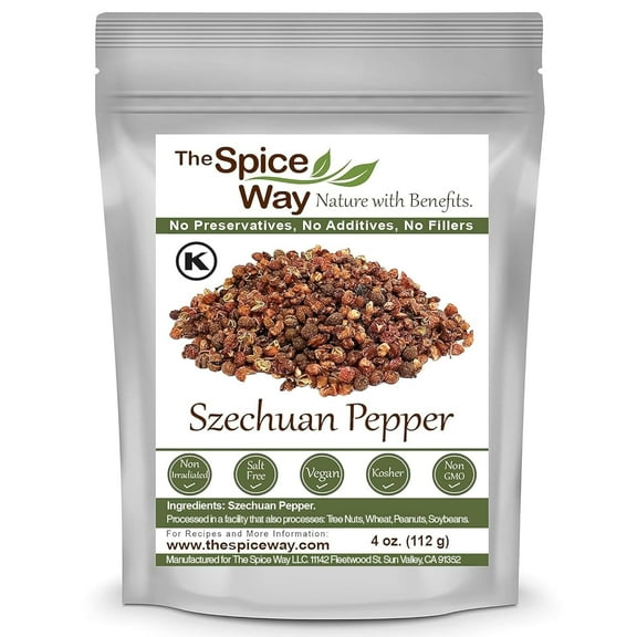 The Spice Way Szechuan Peppercorns - Chinese Sichuan Cuisine, All Natural - 4 oz