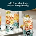 thumbnail image 4 of Libbey Vintage Flower Drinking Glasses Set of 4, Colorful, Retro Floral Design Glass Cups Set, Dishwasher Safe Water Glasses Set for Beverages, 4 of 6