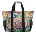 thumbnail image 2 of YAZAOO Mesh Beach Bags Totes Foldable Multiple Pockets Creatively Flamingo in A Garden Of Colors Printed, 2 of 8