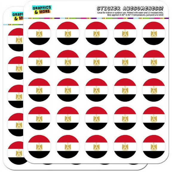 Egypt National Country Flag 50 1" Planner Calendar Scrapbooking Crafting Stickers