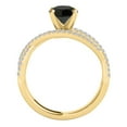 thumbnail image 4 of Mauli Jewels Engagement Rings for Women 1.30 Carat Halo Split Shank Black Diamond Engagement Ring Crafted 4-prong 14k Solid Yellow Gold, 4 of 7
