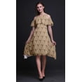 thumbnail image 4 of Bimba Orange Geometric Print Womens Chic Style Cold Shoulder Shift Dress Summer Tunic - XXX-Large, 4 of 6