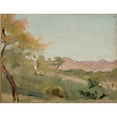thumbnail image 2 of Jan Ciągliński 14x12 Black Ornate Wood Framed Double Matted Museum Art Print Titled: Udaipur - Indian Landscape. from the Journey to India (1907), 2 of 5
