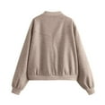thumbnail image 4 of Womens Cropped Jacket Button Down Long Sleeve Winter Casual Coats Outerwear Women Autumn Winter Cropped, 4 of 5