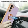 thumbnail image 5 of for Samsung Galaxy S23 Plus Case with Ring Holder Kickstand [with Magnetic] Soft TPU Shockproof Electroplated Protective Slim Phone Case for Galaxy S23+ Purple Astronaut, 5 of 11