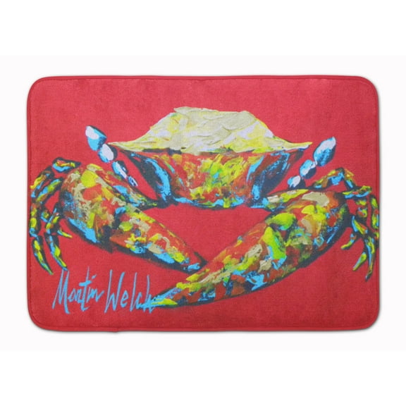 Carolines Treasures MW1096RUG Crab Seafood One Machine Washable Memory Foam Mat 19 X 27" multicolor