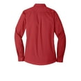 thumbnail image 4 of Port Authority Ladies Long Sleeve Carefree Poplin Shirt Lw100 - Rich Red - XXL, 4 of 4