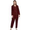 thumbnail image 5 of HEARTNICE Womens Flannel Pajama Set, Long Warm Pajamas Lightweight Pjs Set with Pockets,(Red-Black Plaid,S), 5 of 6