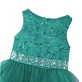 thumbnail image 4 of JanJean Flower Girl Dress Junior Bridesmaid for Wedding Kids Lace Birthday Party Maxi Dress Pageant Green 16, 4 of 5