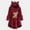 Wine, variant on Lilgiuy Woman's Casual Christmas Printing Plush Buttons Long Sleeved Hooded Plush Coat Top Winter Dresses for 2022