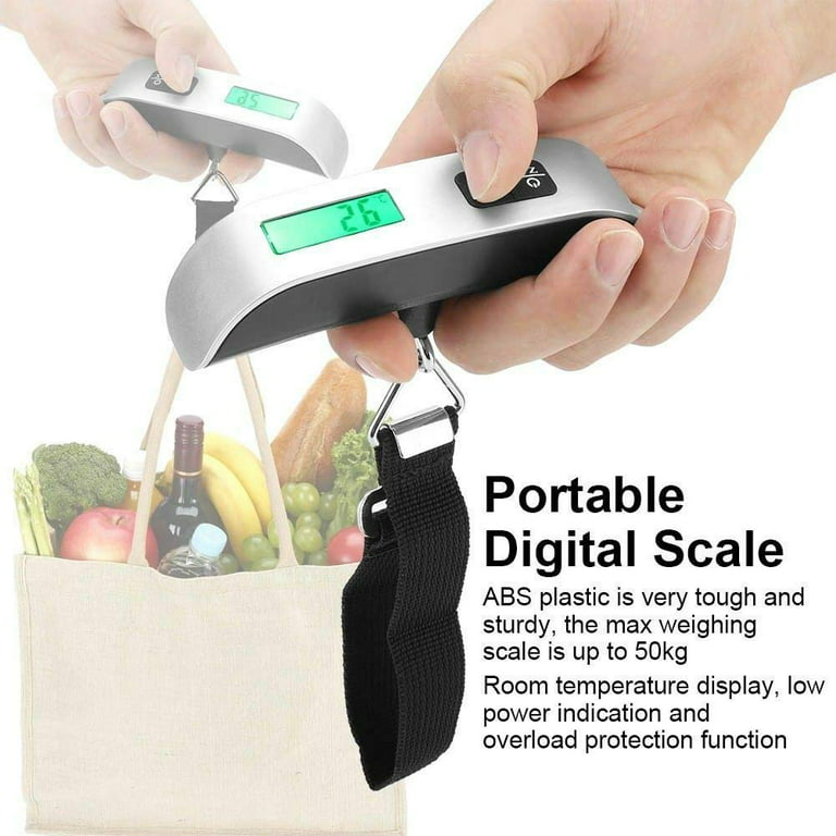 BROMECH Digital Luggage Scale, 110lbs Hanging Baggage Scale, Portable  Suitcase Weighing Scale Stainless Steel, Travel Luggage Weight Scale with  Hook, Strong Straps for Travelers, Battery Incl., Silver - Yahoo Shopping
