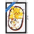 thumbnail image 5 of Pokemon - Pikachu Meowth Battle Wall Poster, 14.725" x 22.375" Framed, 5 of 6
