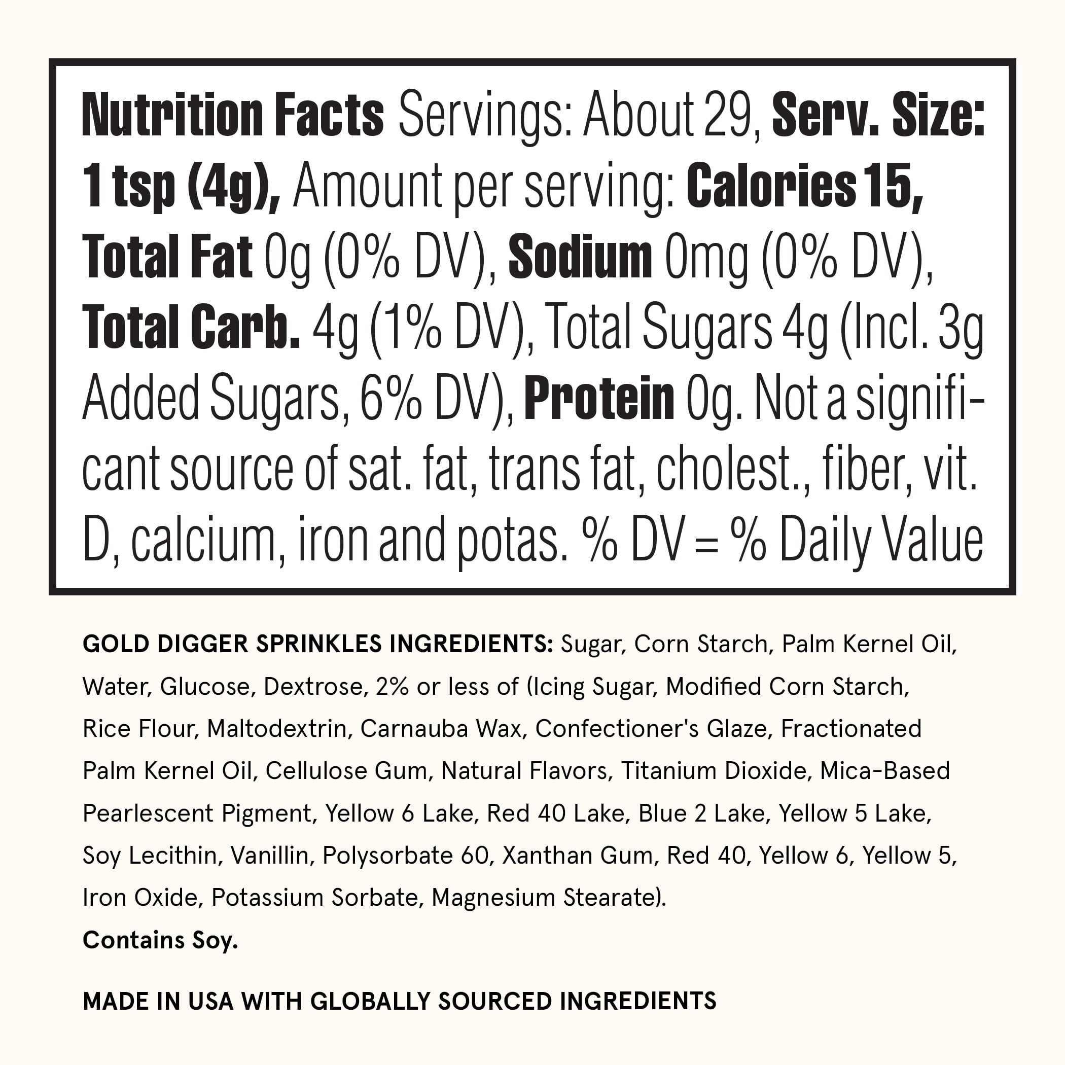Fancy Sprinkles Gold Digger Dessert Sprinkles, 4.1 oz