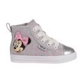 thumbnail image 3 of Disney Girl Minnie Mouse One White Light Hi-Top Canvas Sneakers, Grey Pink, Size: 9, 3 of 6
