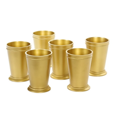 Wholesale Bud Vases - Koyal Wholesale Gold Aluminum Beaded Mint Julep Vase, 6-Pack