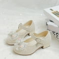 thumbnail image 2 of Zanarzt Little Kids Mary Jane Shoes Girls Dress Shoes Toddler Flower Girl Low Heels Mary Jane Flat for School Wedding(Little/Big Kid) Gold,US 12, 2 of 8