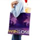 thumbnail image 4 of Win or Lose Bolso de tela con estampado de lienzo para mujer, bolsa de compras reutilizable y estética, con cremallera interior, regalo para mujer,38*45cm., 4 of 6