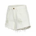 thumbnail image 7 of Plcasen Women's Denim Shorts Summer Casual Low Waisted Frayed Raw Hem Ripped Denim Jean Shorts, 7 of 7
