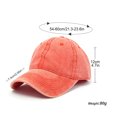 thumbnail image 2 of Baseball Cap Vintage Cotton Washable Adjustable Classic Hat - Orange, 2 of 6
