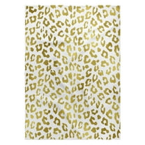 3dRose, Gold and White Cheetah Print, 22x30 Bath Hand Pool Towel