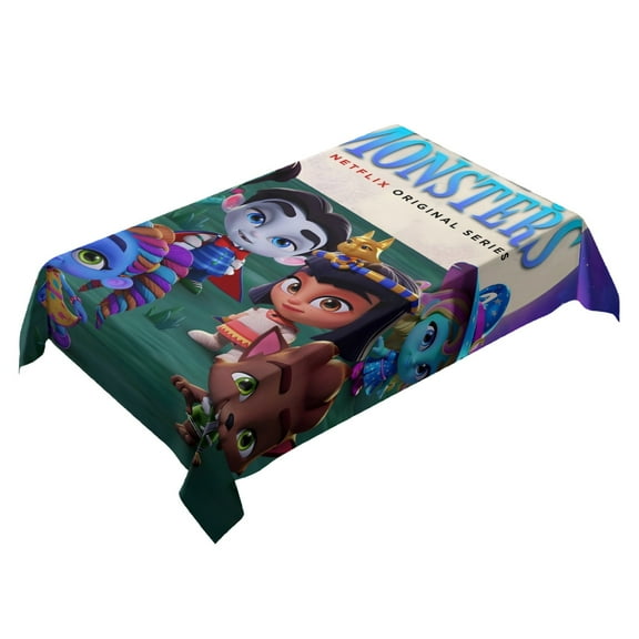 Super Monsters-theme square tablecloth has an iconic print, fits most tables, and is easy to care for perfect gifts for fans friends and family，55" x 71"（140*180cm）