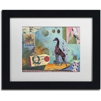 Trademark Fine Art 'Giraffe' Canvas Art by Nick Bantock, White Matte, Black Frame