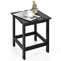 Topbuy 15" Outdoor Square Side End Table Wooden Coffee Table Suitable for Garden Patio Balcony Black
