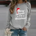 thumbnail image 1 of Hauts pour Femmes Mode Décontractée Imprimé Chat Manches Longues Col Rond Décontracté Ample Chandail en Molleton pour Femmes en Liquidation, 1 of 3