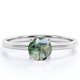 thumbnail image 1 of JeenMata Anillo de Compromiso de 1 Quilate con Forma de Catedral de una Sola Piedra, de Ágata Verde Musgo Dendrítica Transparente Natural, con Engaste de 4 Puntas en Oro Blanco de 18 K sobre Plata, 1 of 6