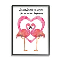 Stupell Industries Stand Tall Phrase Pink Flamingo Bird Heart Design by Lisa Lane