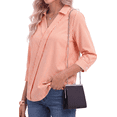 thumbnail image 2 of Fantaslook Striped Tops for Womens 3/4 Sleeve V Neck Shirts Dressy Casual Business Work Blouses Trendy Lapel Tops, 2 of 6