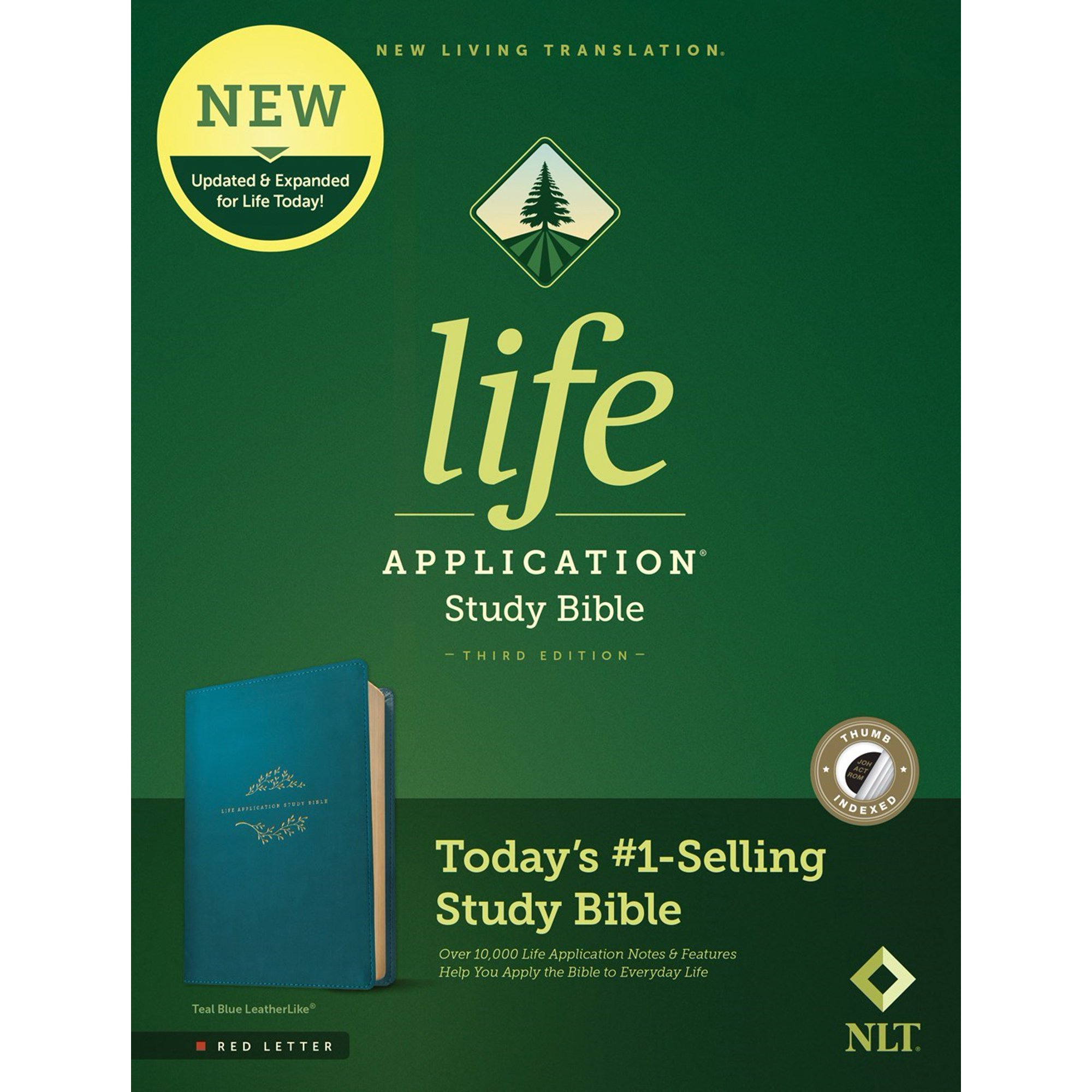 NLT Life Application Study Bible (Third Edition)-RL-Teal Blue LeatherLike Indexed
