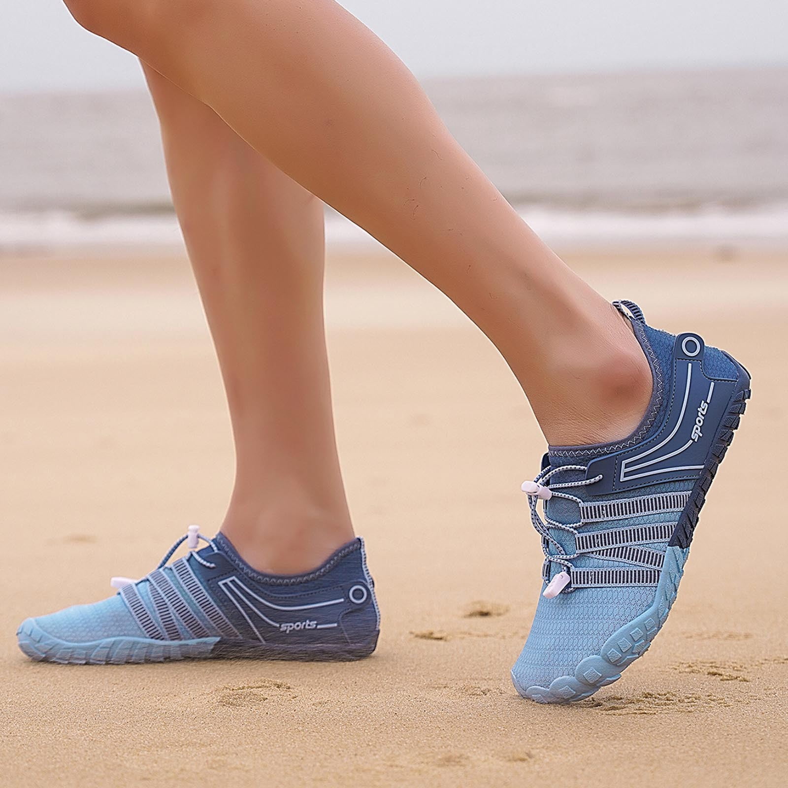 Barefoot Shoes Womens Men,Unisex Barefoot Water Shoes Breathable, Anti- Hiking Footwear for Athletic Wide Toe Shoe Footwear for Hiking, Walking, Running, Yoga, and Water Sports(Blue/41)