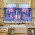 thumbnail image 2 of Yayeee Kitchen Curtains Tier Set of 2 Light Filtering 57"x24" Over Sink Window Panels, Cat Walking in Street, 2 of 7