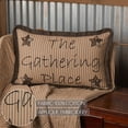 thumbnail image 3 of VHC Brands Farmhouse Star The Gathering Place Text Cotton Primitive Bedding Appliqued 22x14 Filled Pillow, Raven Black, 3 of 6