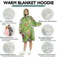 thumbnail image 5 of Green Soccer Comic Pattern Wearable Oversized Blanket,Wearable Blanket Hoodie for Adults,Cozy Hooded Blankets with Super Pockets,Super Warm Fuzzy Pullover for Women & Men, 5 of 6