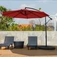 thumbnail image 3 of Patiojoy 10FT Patio Offset Umbrella 8 Ribs Cantilever Umbrella w/Crank for Poolside Yard Lawn Garden Red, 3 of 10