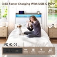 thumbnail image 4 of BELLEZE Full Size Bed Frame with 4 Drawers, Storage Headboard & Charging Station, Bed Frame with LED Lights, Platform Full Bed Frame with Storage, No Box Spring Needed - Cove (White), 4 of 7