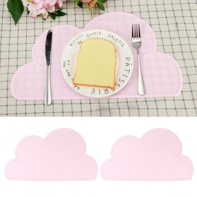 2 Pcs Napperon en Forme d'Enfant Imperméable Isolation Thermique Assiette d'Alimentation Silicone Lave-Vaisselle