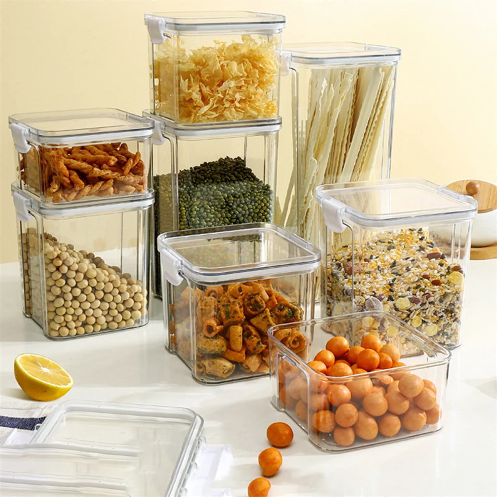 MOPOOR Extra Large Bulk Food Storage Containers with Airtight Lids for Flour, Sugar, Rice, Cereal & Pasta - Leakproof, BPA-Free Plastic Canisters for Kitchen & Pantry Organization