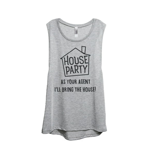 Thread Tank House Party Realtor Women's Sleeveless Muscle Tank Top Sport Grey Small